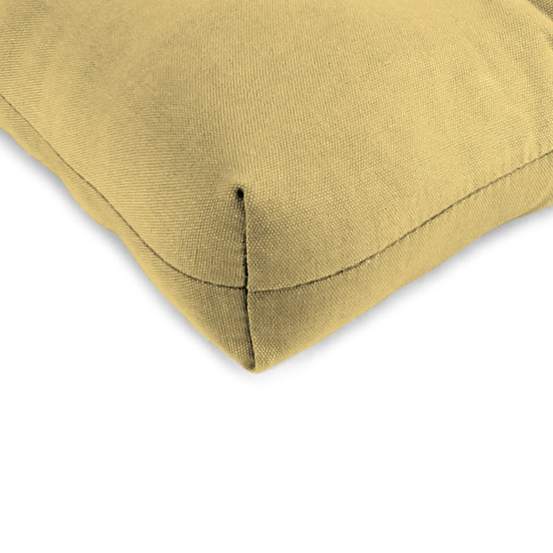 Contoured Outdoor Wicker Seat Cushion, Wheat Yellow Polyester