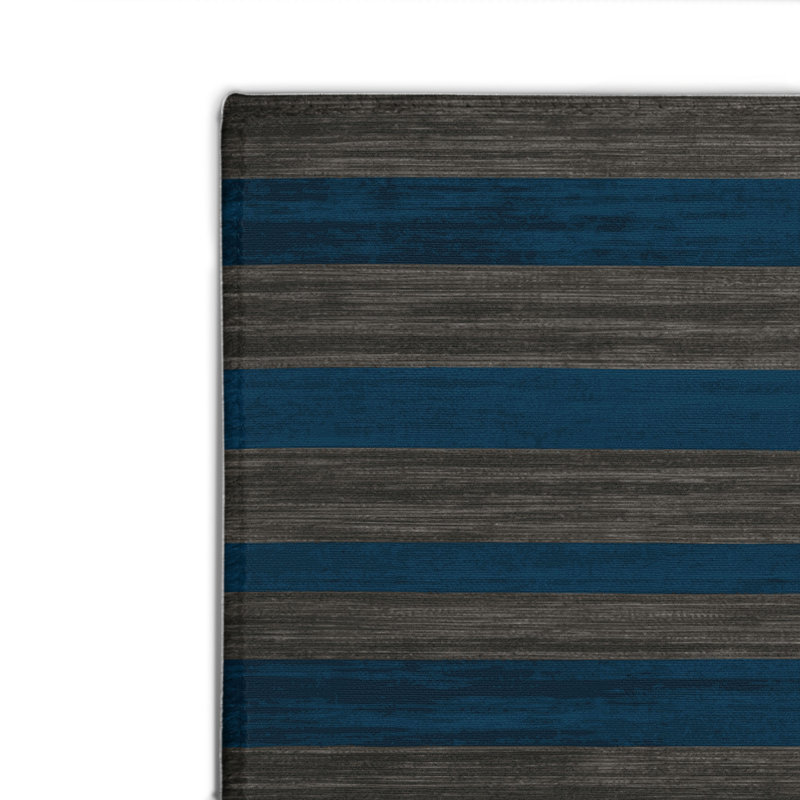 Tapis intérieur / extérieur vert HorizontalStripes, Rectangulaire 8 pi x 10 pi