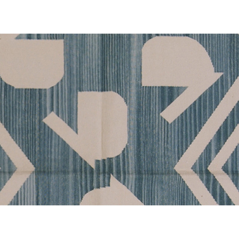 Tapis rectangulaire en laine noué à la main