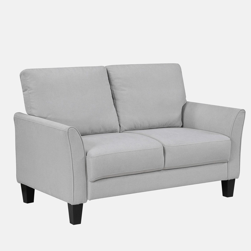 Causeuse moderne rembourrée gris, Gris, 2, H 36,5 po x l 56 po x P 34 po