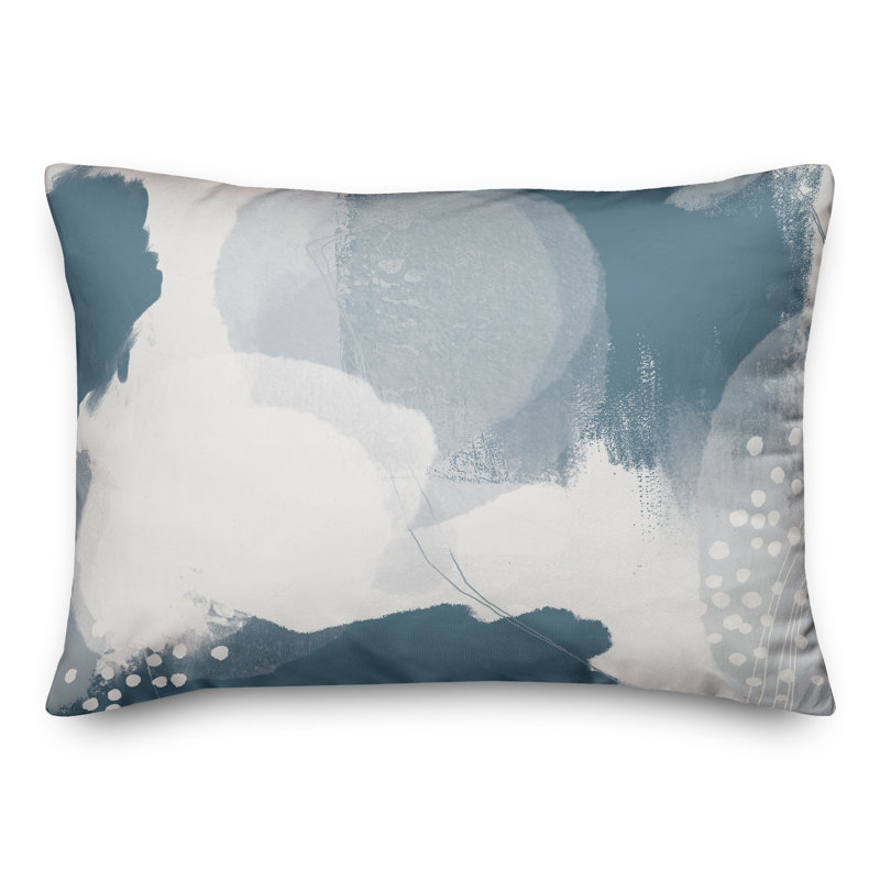 Coussin lombaire intérieur / extérieur abstrait, Bleu
