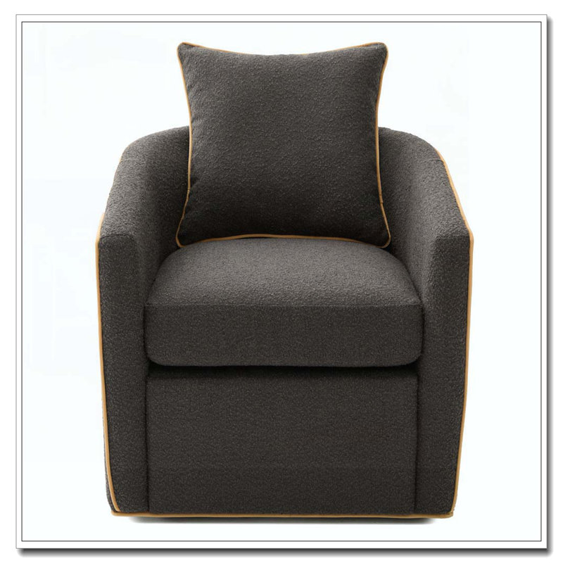 Fauteuil pivotant rembourré Fauteuil club, Gris foncé