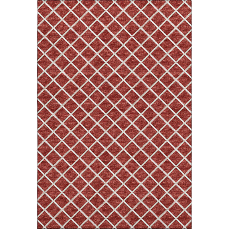 Tapis rouge Uran AMF140 lavable à la machine de qualité supérieure, Rectangle de 10 pi x 14 pi