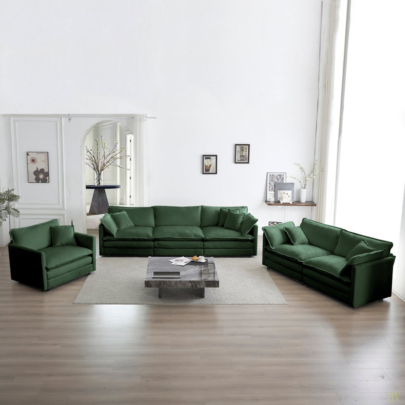 Canapé moderne, canapé modulaire à assise très profonde 3 pièces pour salon, canapé surdimensionné, canapé 3 places, causeuse et canapé simple, chenille