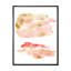 Ensemble abstrait avec taches or rose et rouges - Peinture sur toile avec cadre flottant-59851694-59851695