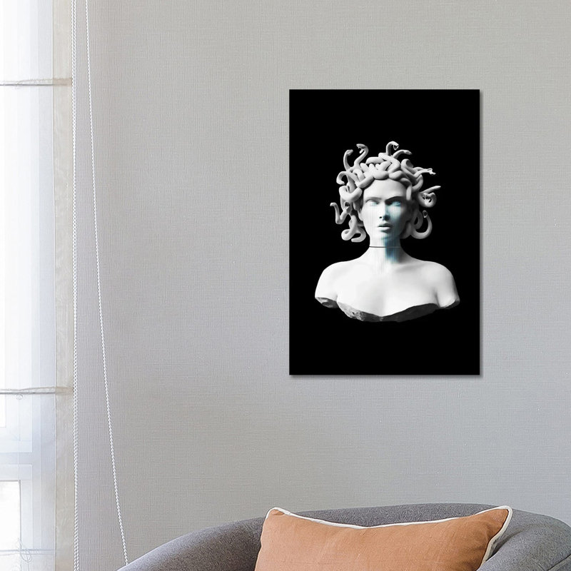 Giclée sur toile tendue avec méduse décontruite, H 26 po x l 18 po