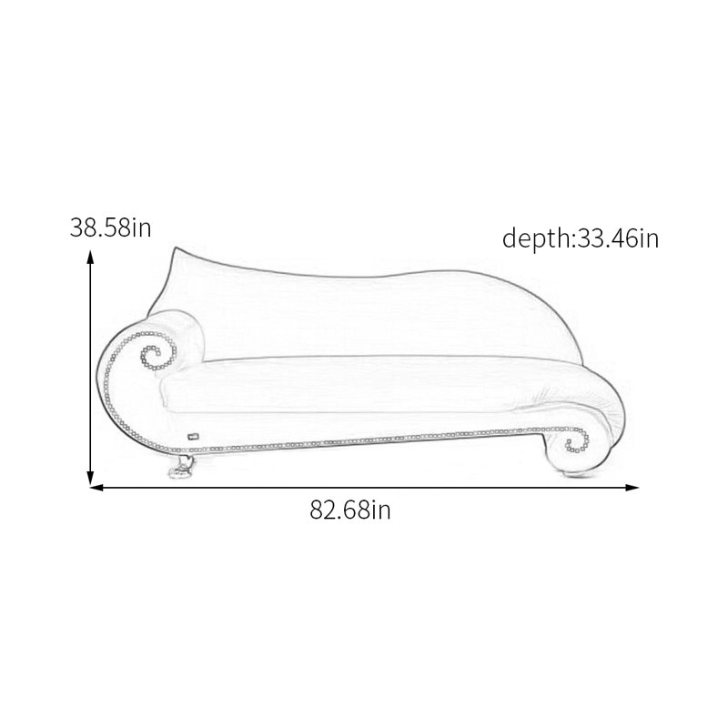 Soft Fabric Chaise Longue with Wood Frame