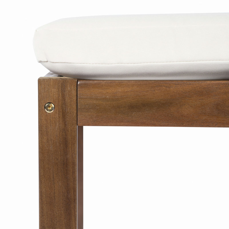 Chaise de salle à manger d'extérieur en bois d'acacia (ensemble de 4) bois et coussins