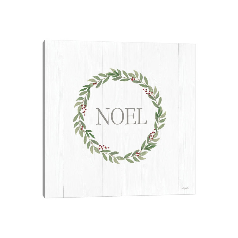 Couronne de Noël - reproduction d'art murale - toile tendue