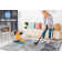 Naar Payas Area Rugs, Cream/Blue/Medallion Accent Power Loom Machine -Crafted Rug