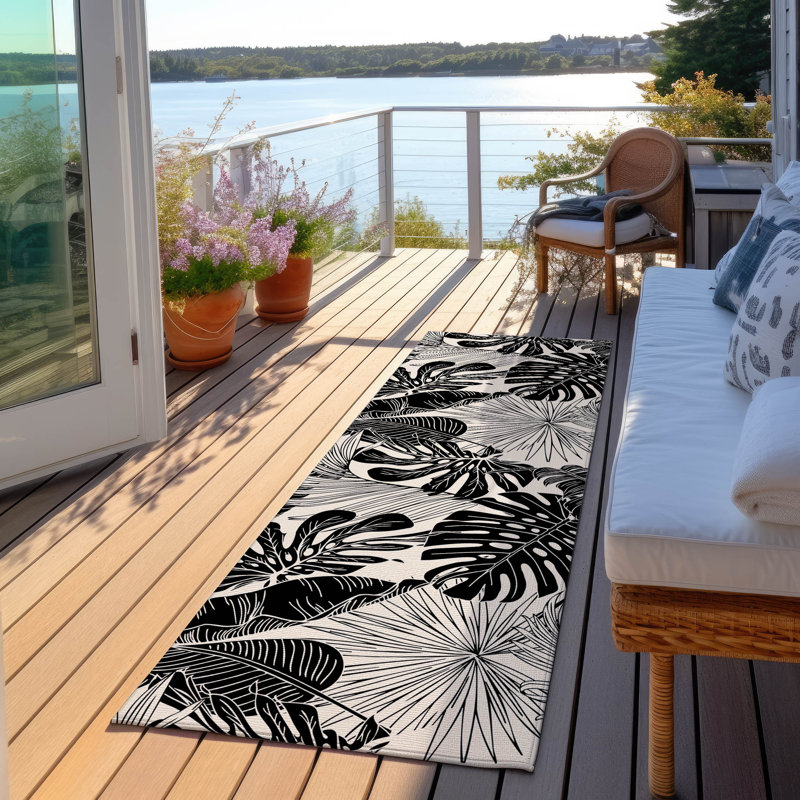 Braggs Washable Floral Indoor / Outdoor Rug, Runner 2'3" x 7'6"
