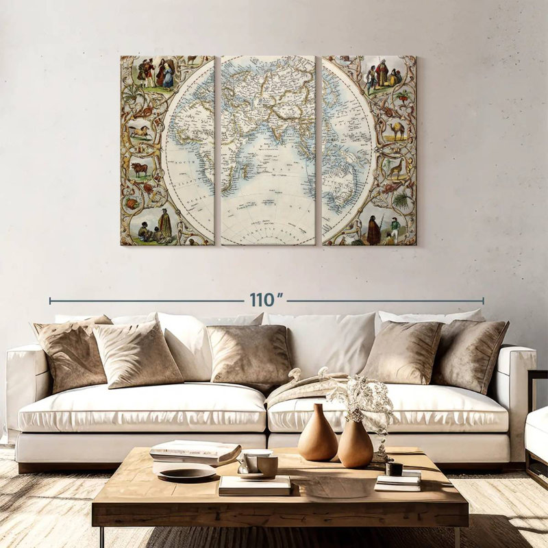 Keiri World Atlas, 48" H x 74" W