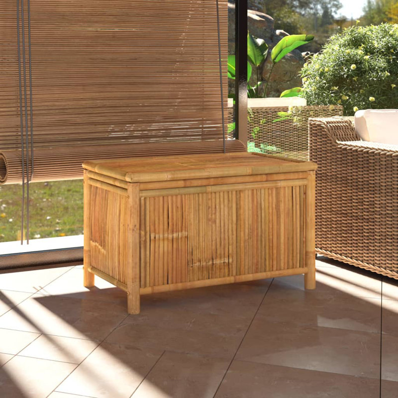 VidaXL Natural Bamboo Outdoor Storage Deck Box