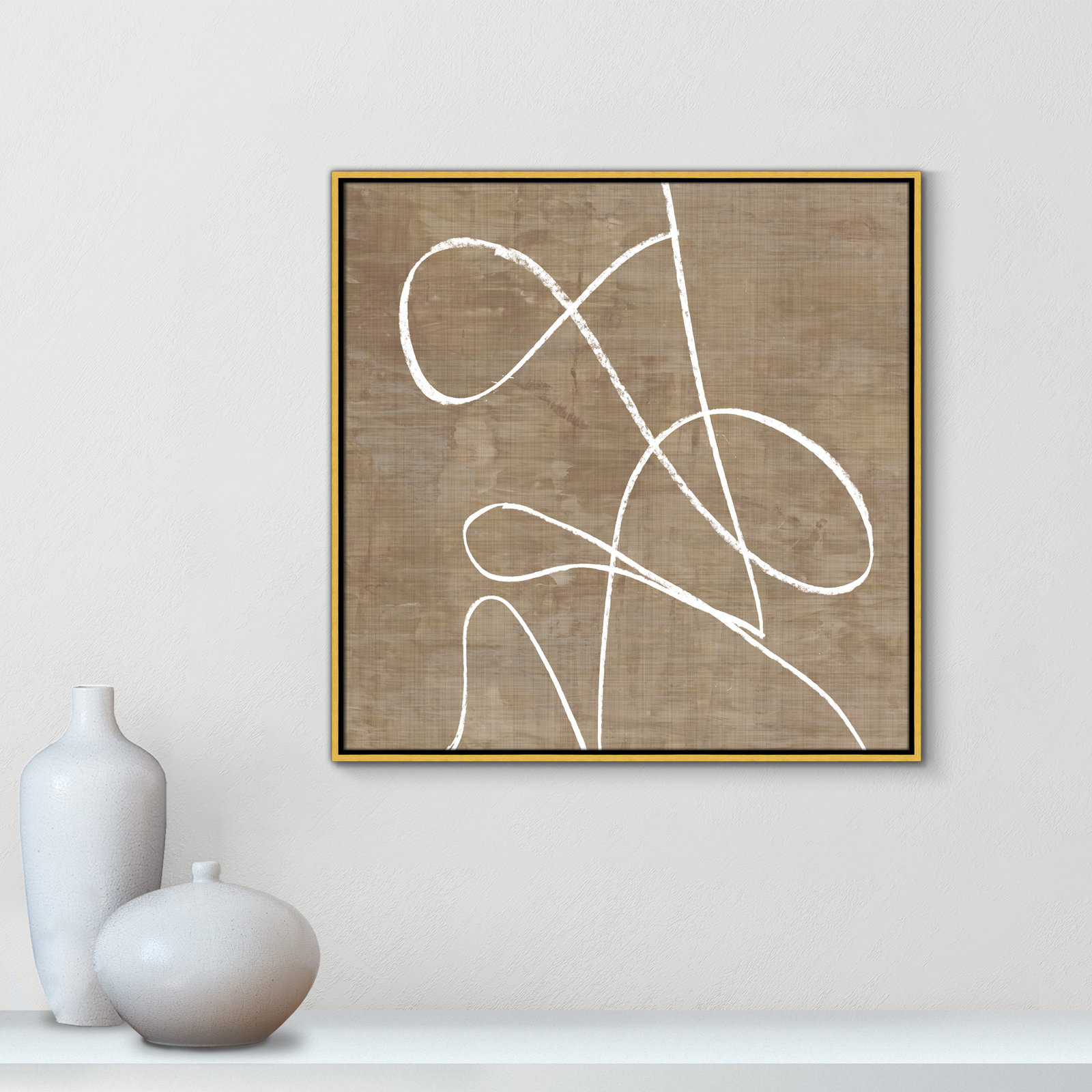 Catana "Swooping Lines" Print, 31.5" H x 31.5" W, Gold
