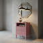 Ensemble de table de chevet 18 po à 2 tiroirs cannelés 18 po, rose moderne avec rangement-93516689-93516783
