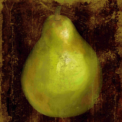 Poire vernie - peinture sur toile tendue