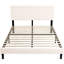 Solid Wood Upholstered Platform Bed Frame With Headboard, No Box Spring Needed And Easy Assembly-328378482-328378486