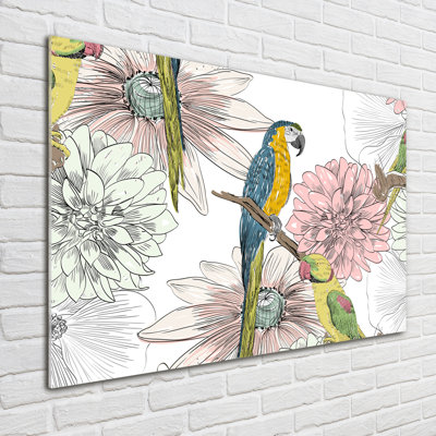 Parrots And Flowers - Print