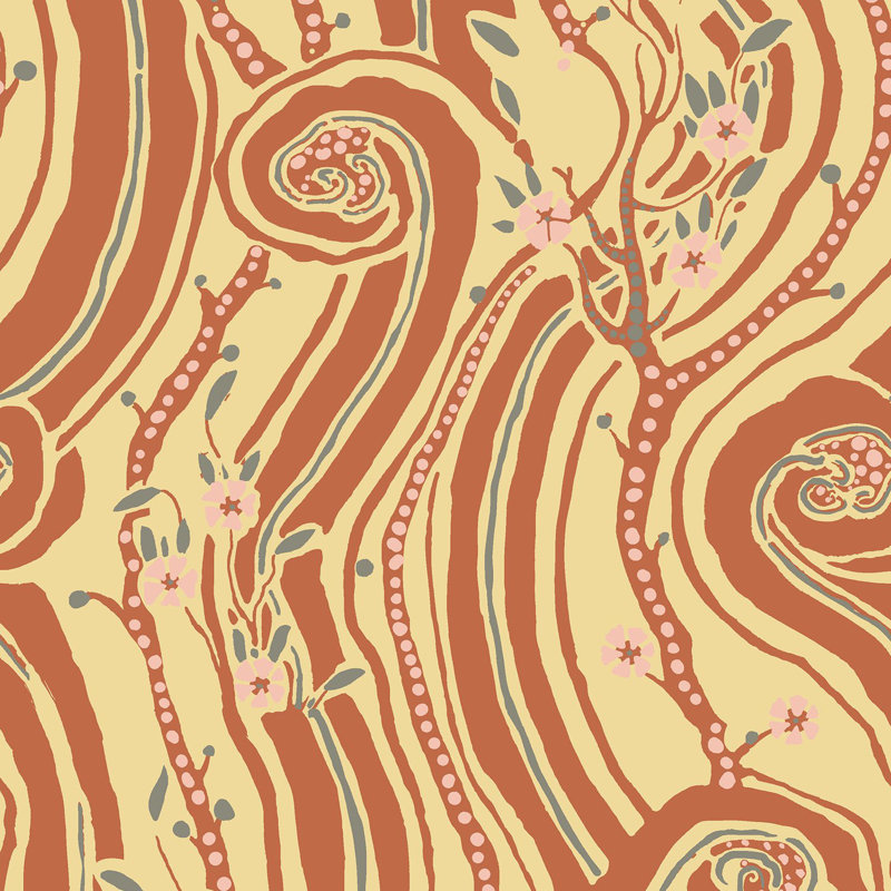 FloraSwirl, Tangerine, Paper
