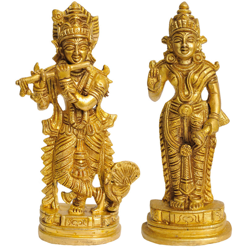 Ensemble de 2 figurines Krishna et Rukmani