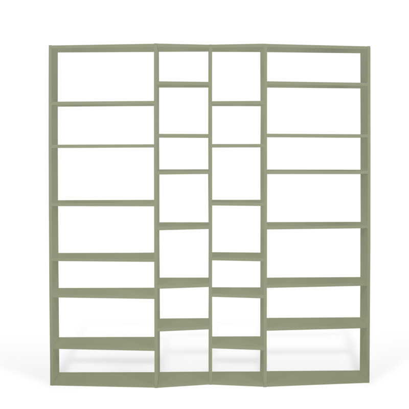 Napolitano Geometric Bookcase, Matte Gray