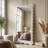 Irregular Wavy Full Length Mirror with Flannel Wrapped Frame-1980816784-1980816781