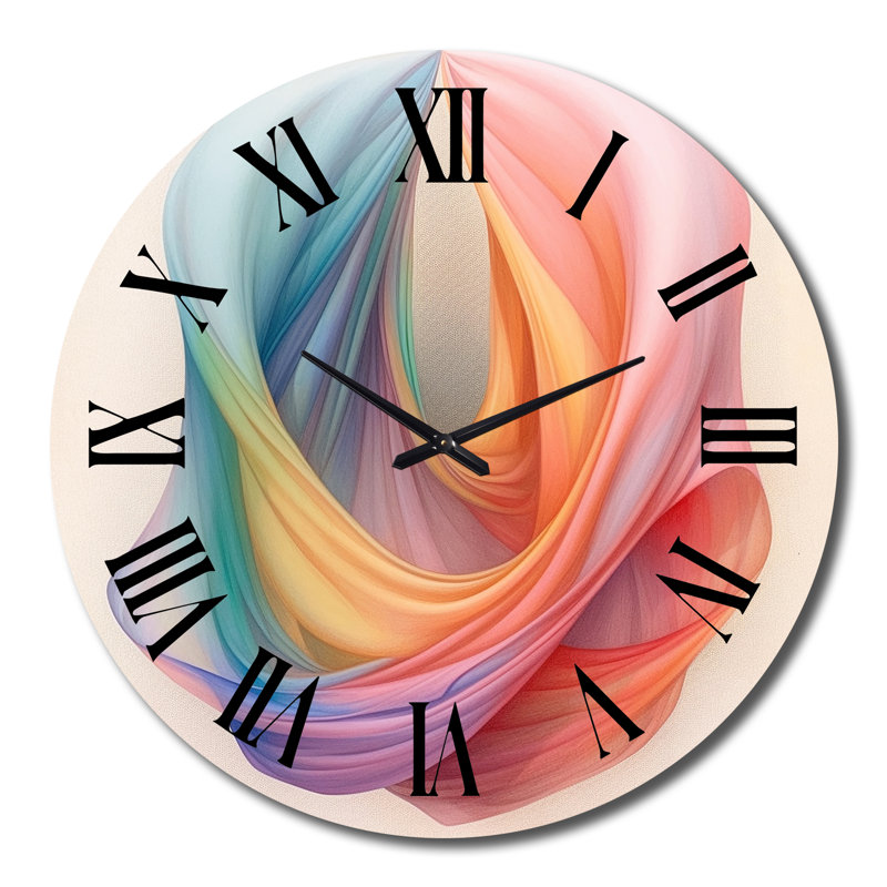 Geometry Of The Mind In Retro Turquoise II - Abstract Shapes Wall Clock, Très grand