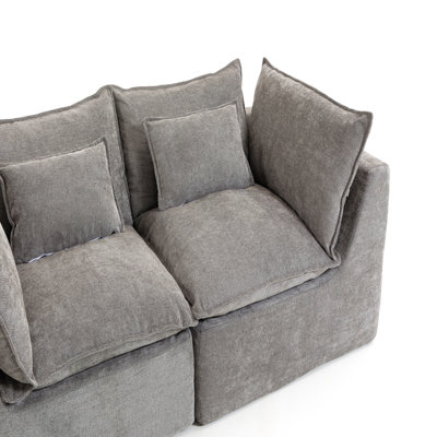 Canapé d'angle modulaire surdimensionné Cloud Couch de 190 cm de largeur, canapé True Relax Comfy avec assise large et profonde, en tissu gaufré, 2 places.