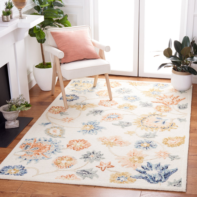 Tapis ivoire / gris Hermine Metro 112, Rectangle 5 pi x 8 pi