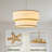 5-light White Fabric Drum Chandelier-832805267