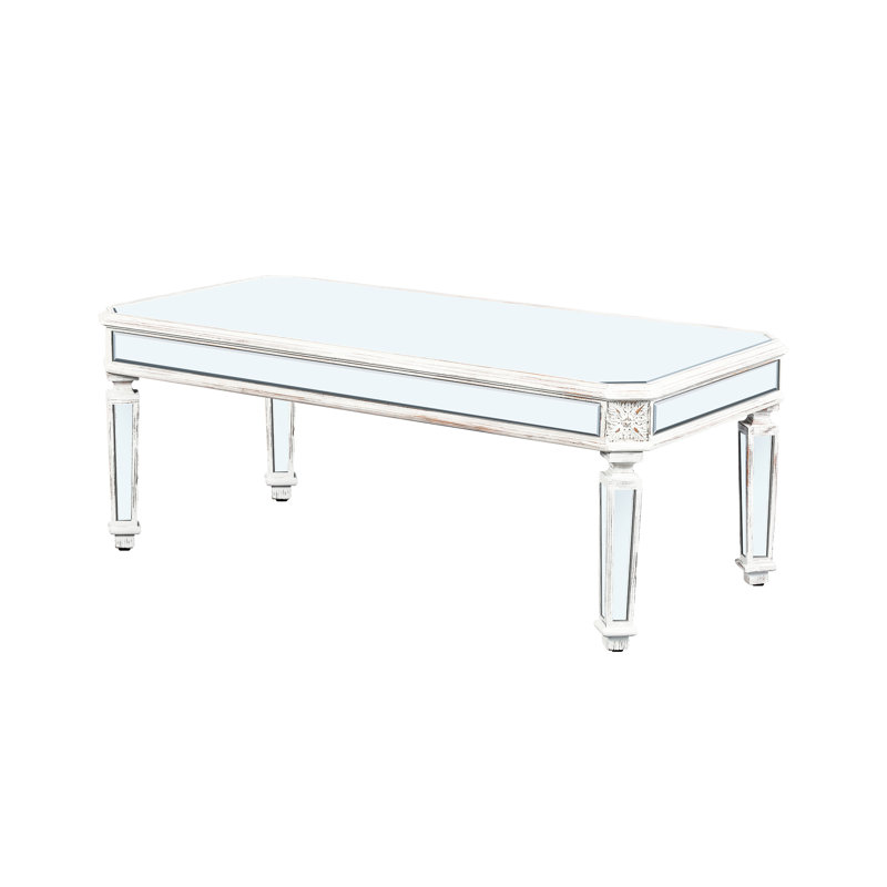 Table basse contemporaine à miroir rectangulaire avec des thèmes de sculpture rétro, convient à la maison et au bureau, convient à l'espace de travail du salon