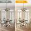 Lustre en bois massif à 6 lumières avec abat-jour en métal et abat-jour ajustable Farmhouse