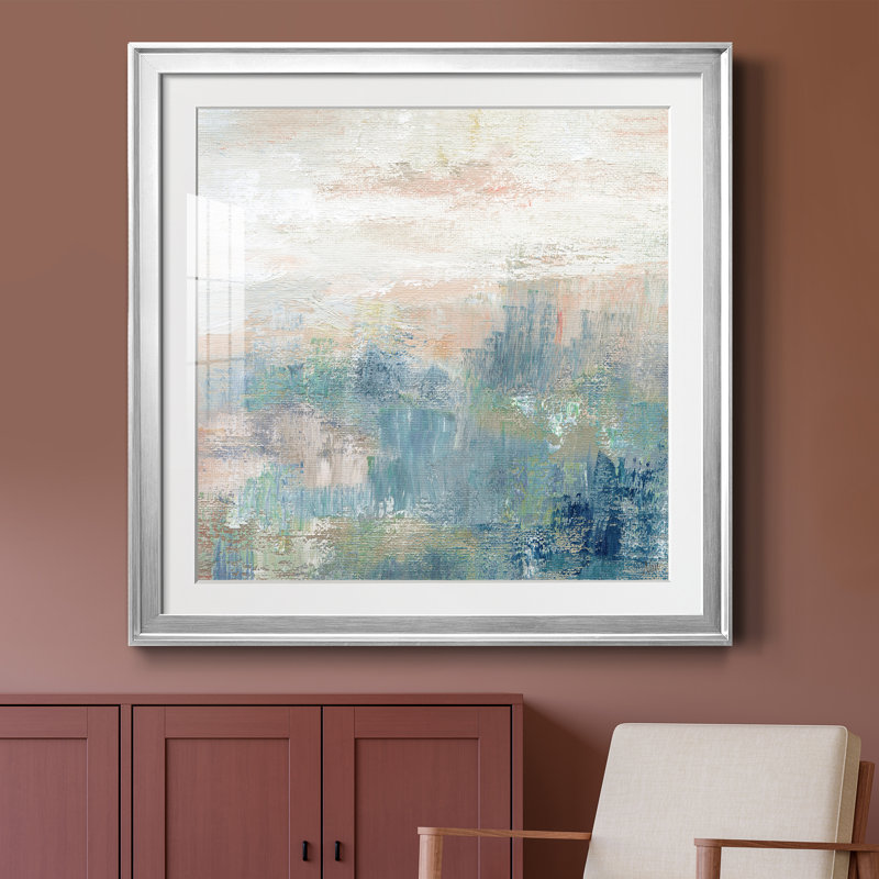 Cottage Grove II - Imprimé, Papier avec cadre argenté, H 26,5 po x l 26,5 po x P 1,5 po