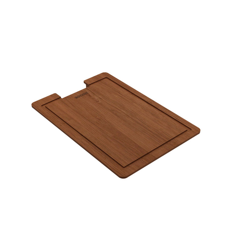 Wooden Cutting Board For Workstation Sinks W/ Handle - Sapele Mahogany Wood