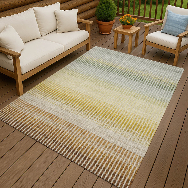 Machine Washable Indoor/Outdoor Chantille ACN2313 Stripes Rug, Rectangle 9' x 12'
