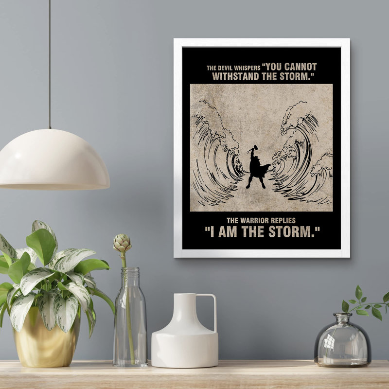 «I Am The Storm» sur papier, Blanc, H 14 po x l 11 po