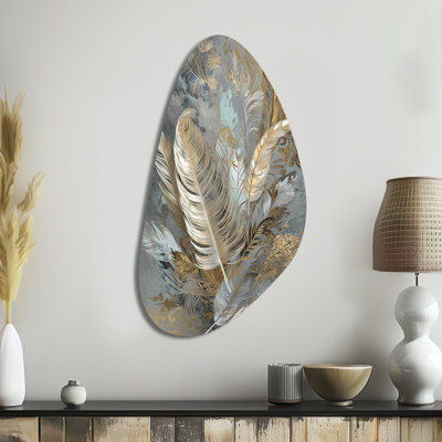 Niamh - Glam Feather Fall Shape Assymterical Metal Wall Art