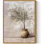 Framed Canvas Wall Art Prints, Farmhouse Olive Tree In Vessel Wall Decor, Vintage Still Life Art Home Decorations, Botanical Paintings For Living Room Bedroom Office Decor, 30x40cm - Closed Corner Frame Print on Canvas
