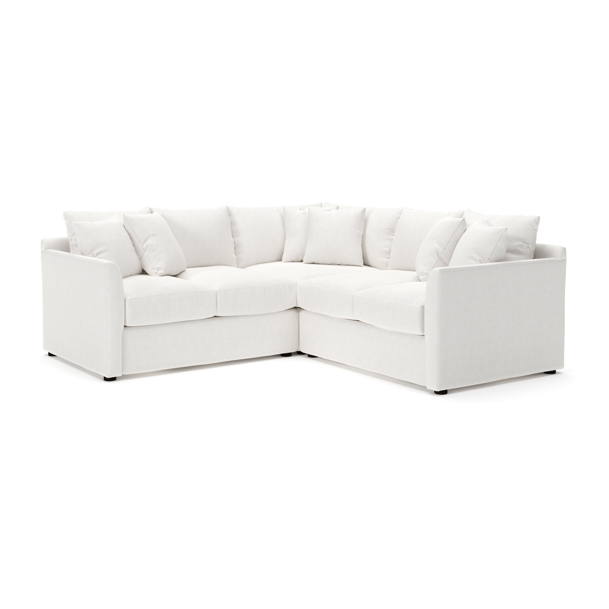 Cecelia Upholstered L-Sectional, Nomad Snow Crypton® Chenille, Right Hand Facing