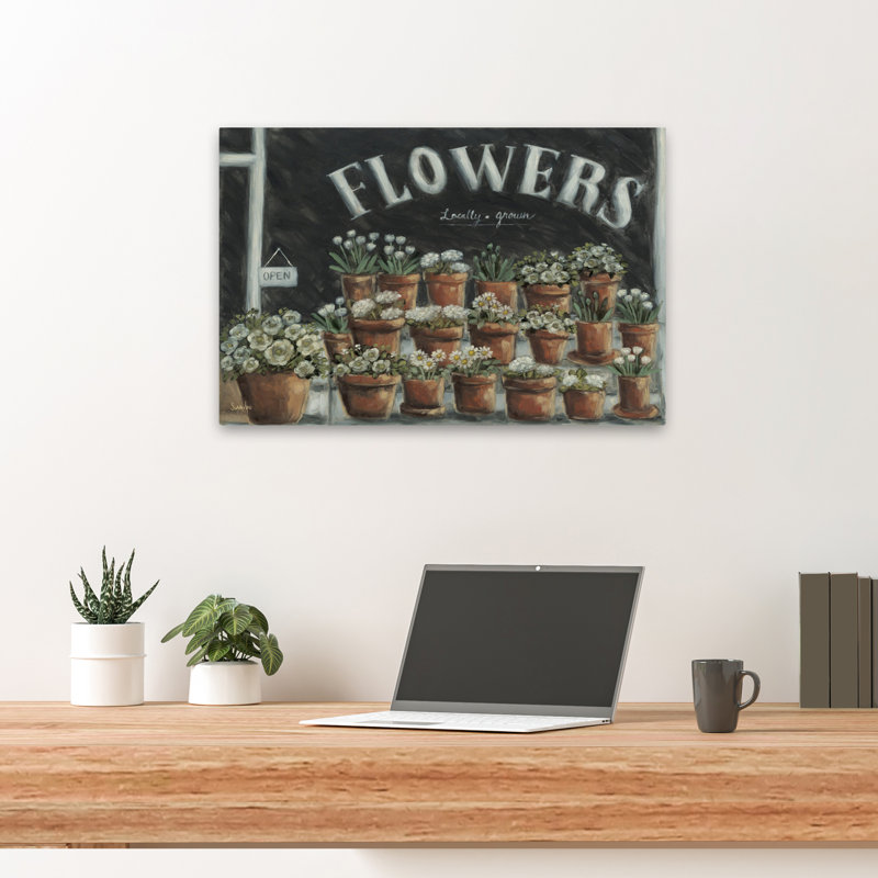 Petite boutique de fleurs - art contemporain pots de fleurs en terre cuite, H 16 po x l 24 po