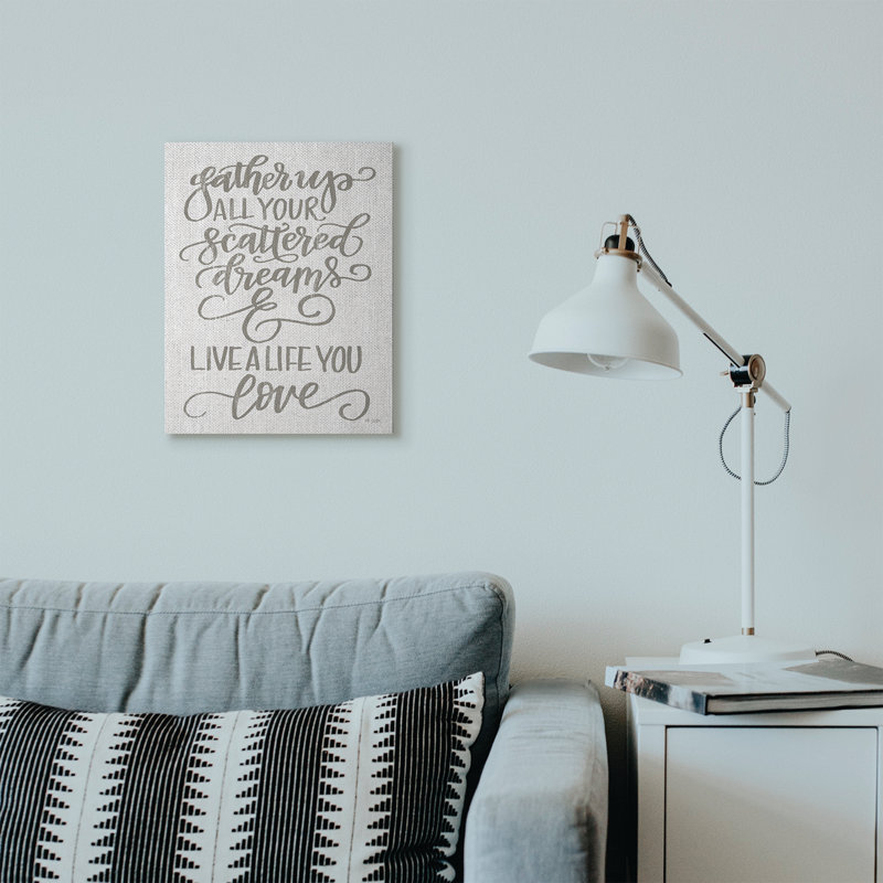 « live a live you love white white family », impression, H 16 po x l 20 po, Toile tendue