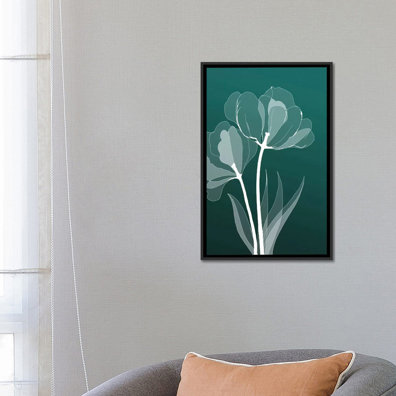 «X-Ray Flowers III», impression sur toile, H 26 po x l 18 po x P 1,5 po, Toile encadrée noire