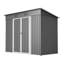 Remise de rangement extérieure en métal 8 pi x 4 pi avec structure de plancher, porte verrouillable et grande entrée Asa, acier résistant aux intempéries