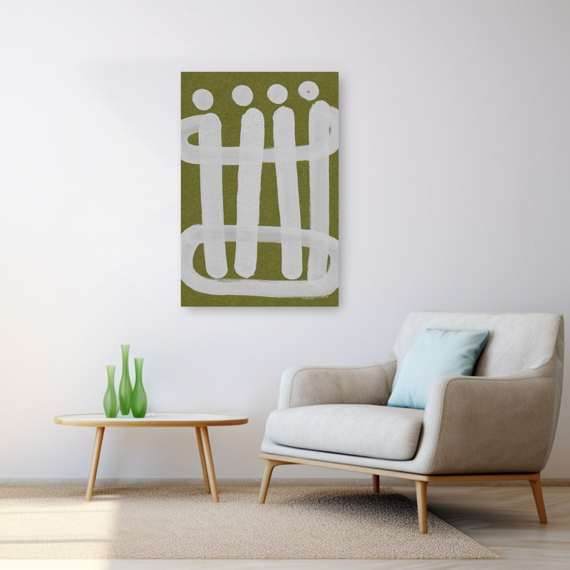 Abstrait abstrait contemporain à quatre chiffres, 48" H x 32" W