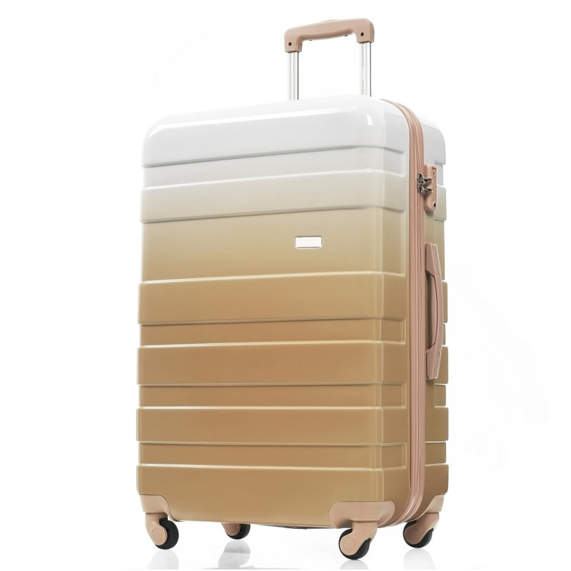 Luggage Sets New Model ABS Hardshell 3Pcs Clearance Luggage Hardside Lightweight Durable Suitcase Sets Spinner Wheels Suitcase With TSA Lock 20''24''28''( Tan)