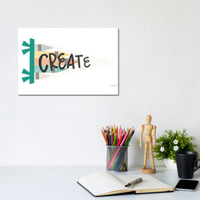 Create Pennant by Kyra Brown - Wrapped Canvas Print