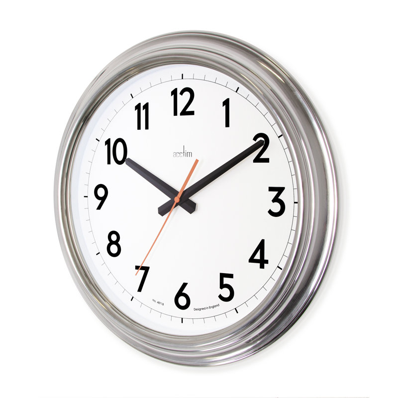 Acctim Modern Chrome Wall Clock 40cm
