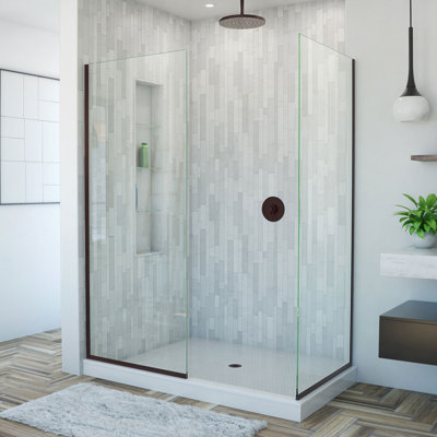 Linea 30" W x 72" H Frameless Fixed Glass Panel