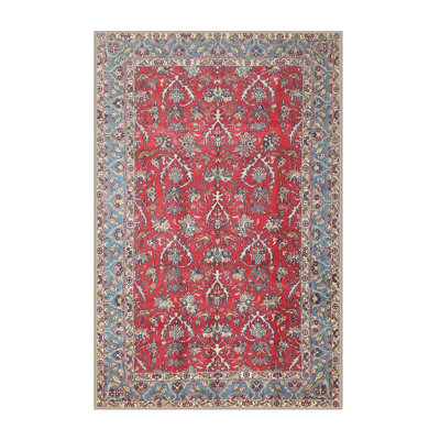 Tapis rouge/bleu traditionnel Renovo