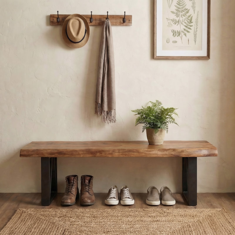 Chaliyah Solid Wood Bench, Natural